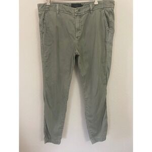 J.Crew Womens Chino Pants Sage Green Tapered Leg Cotton Twill Size 12